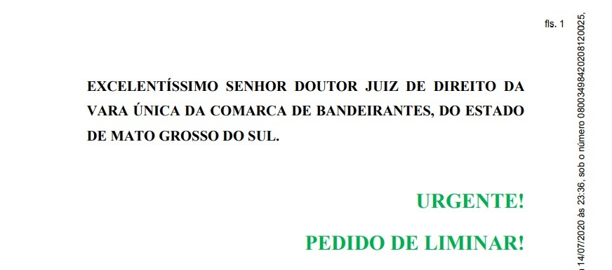 Prefeito de Alvaro Urt, entra com liminar para evitar ser afastado pela Câmara Municipal