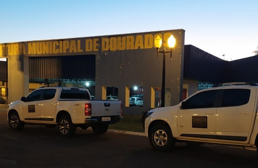 Prefeitura de Dourados exonera procurador e secretário supostamente envolvidos em fraudes de licitações Gaeco na prefeitura de Dourados — Foto: MP/MS