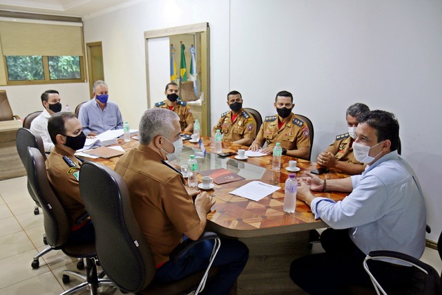 Prefeito Paleari recebe visita do alto comando do Corpo de Bombeiros de Mato Grosso do Sul