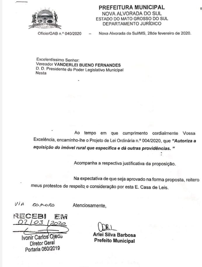 Vereador Mesquita entra justiça contra presidente da Câmara Vanderlei Bueno para desarquivar projeto de compra do Lote 01