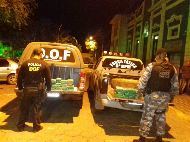 Apreensão de 120 quilos de cocaína em Corumbá operação em conjunto DOF e 6 BPM Força Tática;/ Foto: DOF