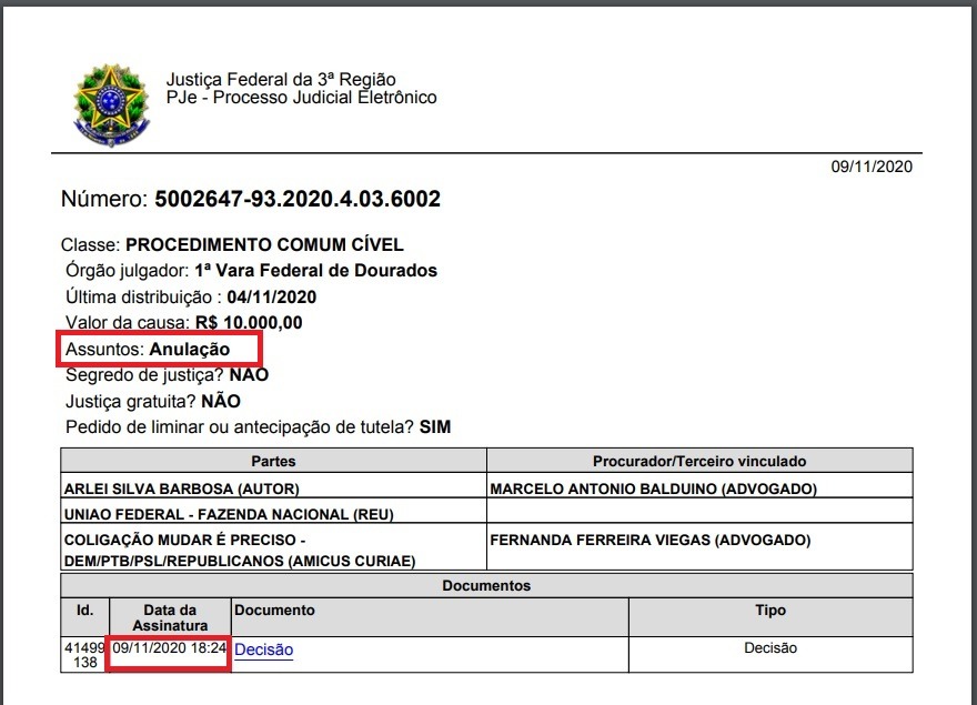 Manobra para impedir julgamento é negado pela justiça federal