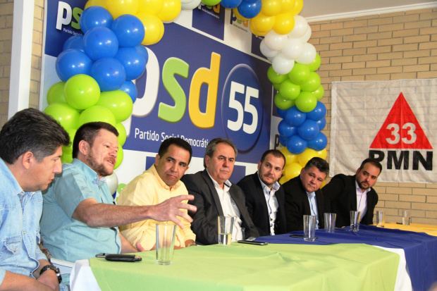 Marquinhos Trad (PSD) tem apoio de mais quadro partidos Em evento suprapartidário, os presidentes dos PTdoB, PHS, PEN e PMN anunciaram, nesta segunda-feira (18), apoio à pré-candidatura do deputado estadual Marquinhos Trad (PSD) foto;/ Assessoria