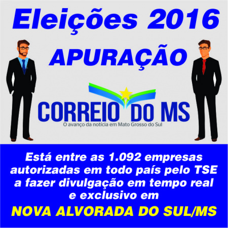 O Jornal Correio do MS terá exclusividade na divulgação do resultado das Eleições 2016