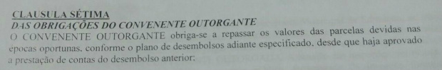 Associação dos Universitários AEUNAS não comprova prestação de contas e prefeitura retém repasses Clausula Sétima do contrato obriga AEUNAS a prestar contas referente aos desembolsos anterior