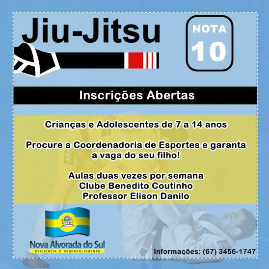 O Projeto "Jiu Jitsu Nota 10" está com inscrições abertas